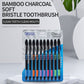 10pcs Toothbrush Soft Bristle Adult Bamboo Charcoal Household Fine Wool Antibacterial Men and Women Family Dental Oral Care