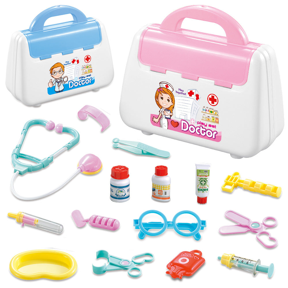 Children's hand adding medical tettop stethoscope injection medical box doctor passed home set toys wholesale foreign trade