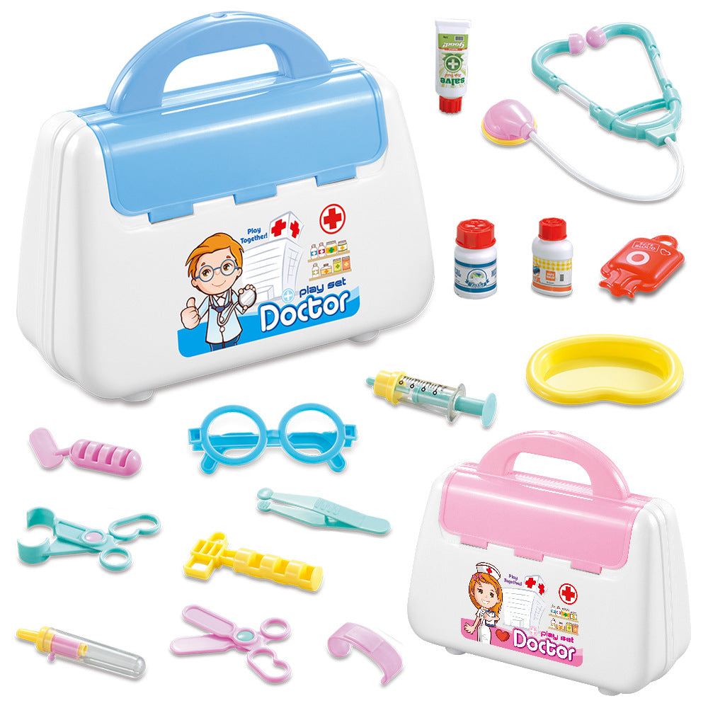 Children's hand adding medical tettop stethoscope injection medical box doctor passed home set toys wholesale foreign trade