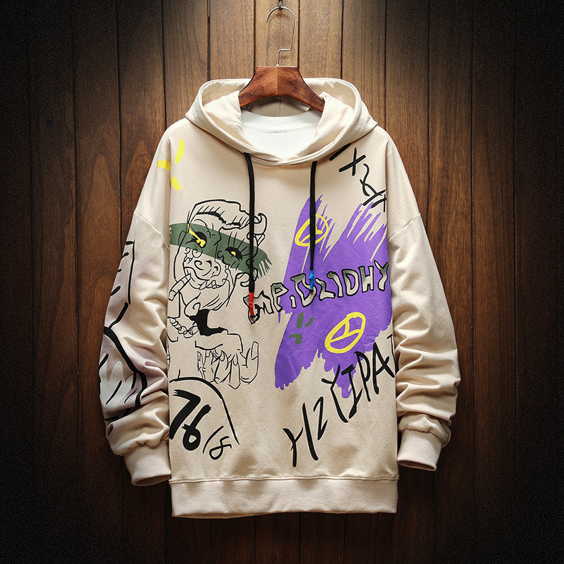 Graffiti Hooded Men'S Sports Youth Casual
