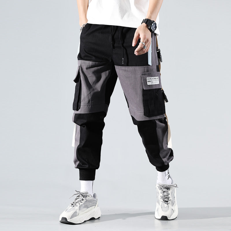Contrast colored slacks for boys overalls