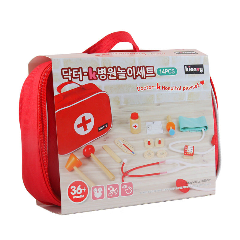 Children's simulation hand makeup package medical package set of men and girls over home interactive puzzle wooden toys wholesale