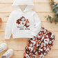 Baby Bear Graphic Hoodie and Printed Joggers Set