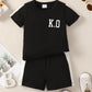 Boys Letter Graphic T-Shirt and Shorts Set