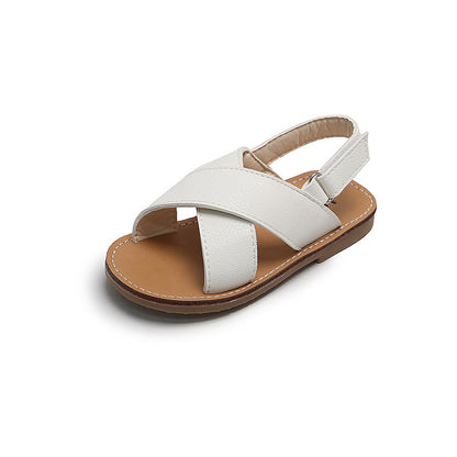 Roman Shoes All-match Cross Casual Sandals With Velcro