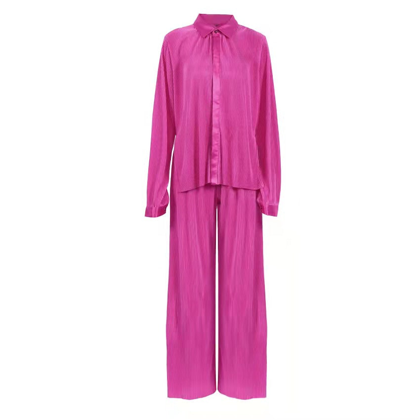 New Autumn And Winter Pleated Shirt  Pleated Trousers Suit