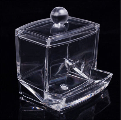 Acrylic Cotton Swabs Storage Holder Box Portable Transparent Makeup Cotton Pad Cosmetic Container Jewelry Organizer Case