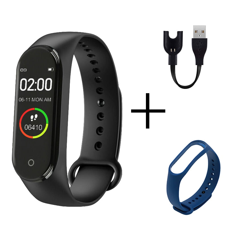 M4 Smart Digital Watch Bracelet for Men Women with Heart Rate Monitoring Running Pedometer Calorie Counter Health Sport Tracker