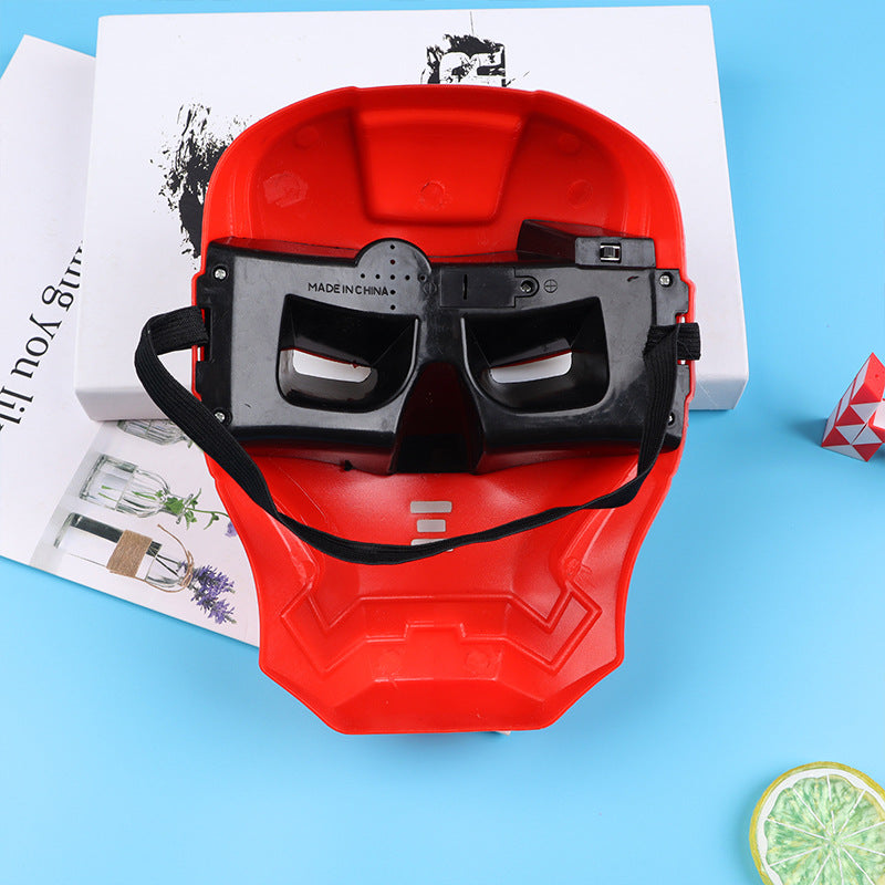 Children's cartoon anime light mask stalls wholesale Spider-Man steel flash mask toys Halloween props