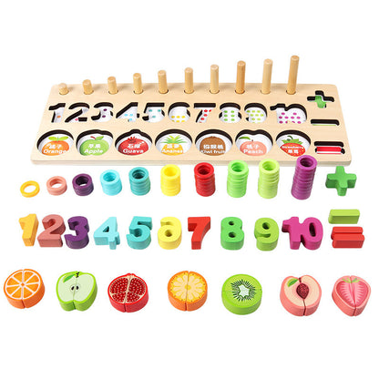 Children's puzzle teaching tack multifunction 3 in 1 pair of cut music magnetic fruits to see blocks toys wholesale