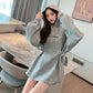 Plus Size Women's Fashion Mid Length Hooded Sweater