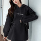 Plus Size Women's Fashion Mid Length Hooded Sweater