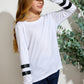 Girls Striped Round Neck Long Sleeve Top